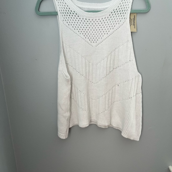 American Eagle Outfitters White Ribbed Cropped Tank Top - Picture 1 of 10